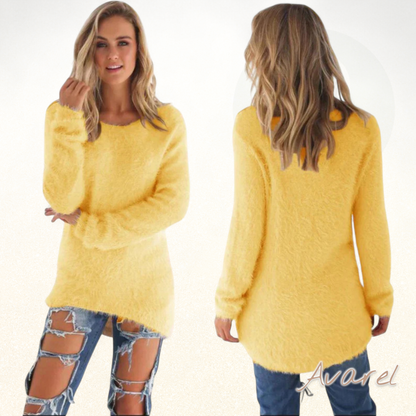 ChüriPull-over us Wolle für Frauen mit roundem Hoorf, perfekt für dä Winter, vereint Komfort und Stil