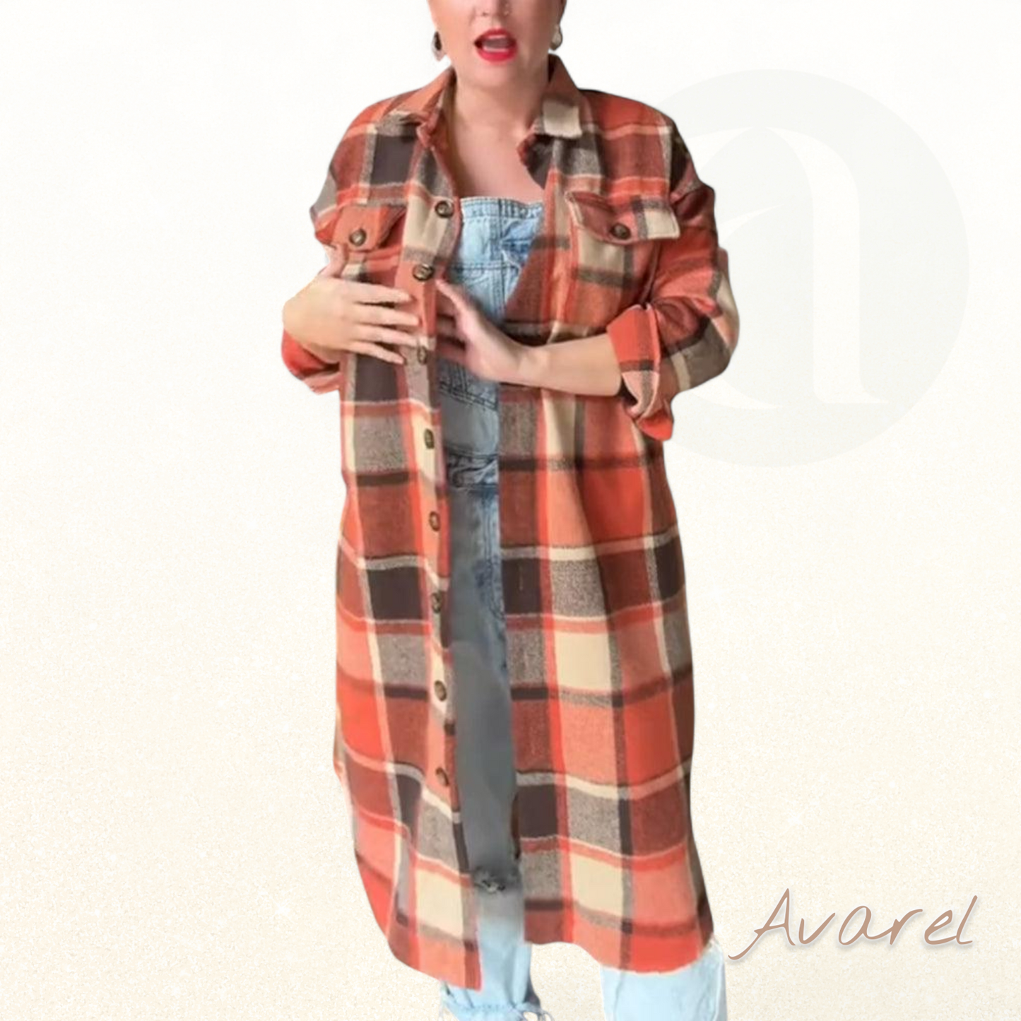 Stylischer kariert Mantel mit Knopf für ne Trendige Look