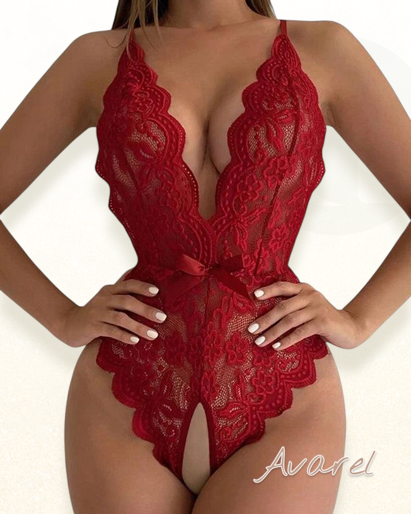 Eleganter trägerloser Spitz-Bodysuit für en verführerische Look