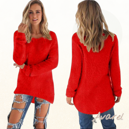 ChüriPull-over us Wolle für Frauen mit roundem Hoorf, perfekt für dä Winter, vereint Komfort und Stil