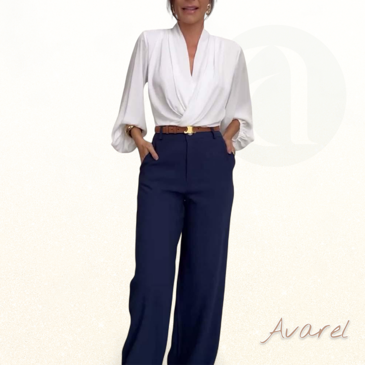 Stilvoll und lässig einfarbigi Hose mit praktisch Tasche