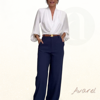 Stilvoll und lässig einfarbigi Hose mit praktisch Tasche