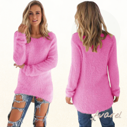 ChüriPull-over us Wolle für Frauen mit roundem Hoorf, perfekt für dä Winter, vereint Komfort und Stil