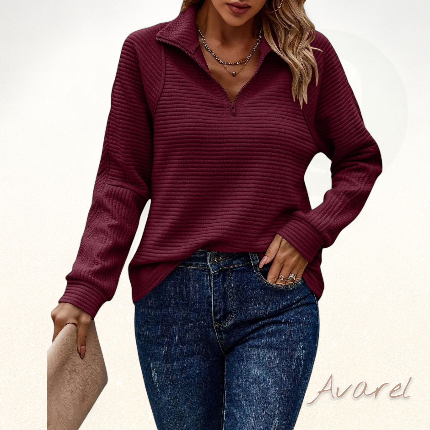 Elegant zippbarer Sweater für e raffinierte und einzigartigi Look