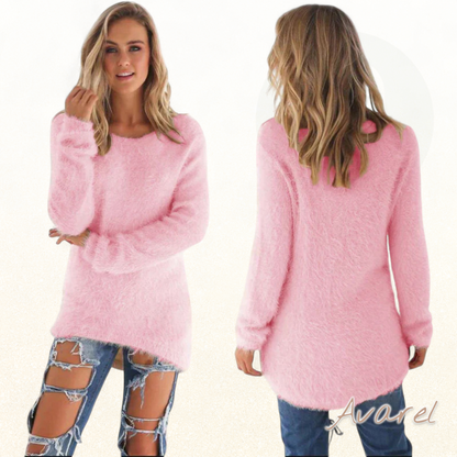 ChüriPull-over us Wolle für Frauen mit roundem Hoorf, perfekt für dä Winter, vereint Komfort und Stil