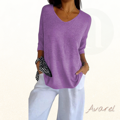 Kateria | Damenbluse mit V-Ausschnitt – modisch, bequem und stilvoll für dr perfekte Look