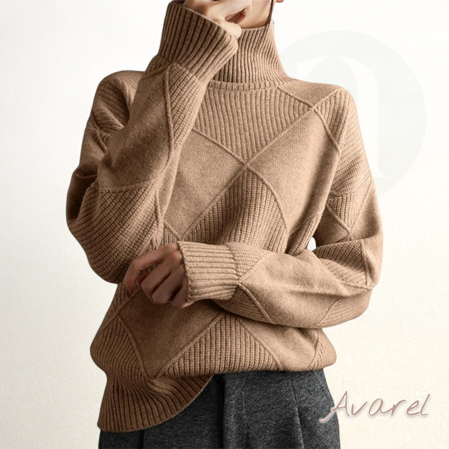 Elegant Luxus- Kaschmir Pullover mit Drehkragen für einen perfekts Stil