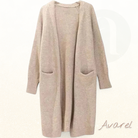 Damen warmer gestrickter lange und elegante Jacke für Winter — das perfekte Zusammespiel vo Gemüet und Stil