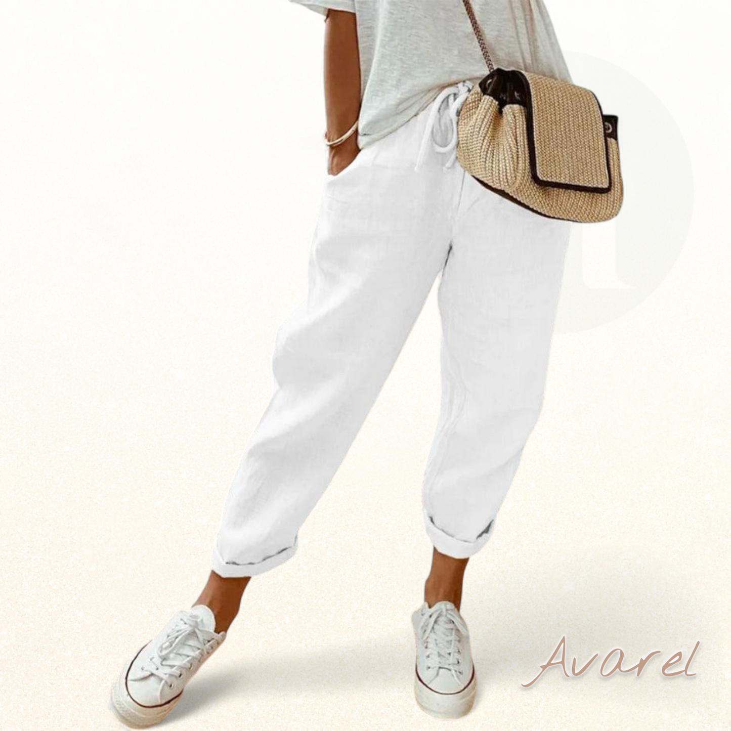 Hose us pure Baumwollstoff in eleganter einfarbige Variante