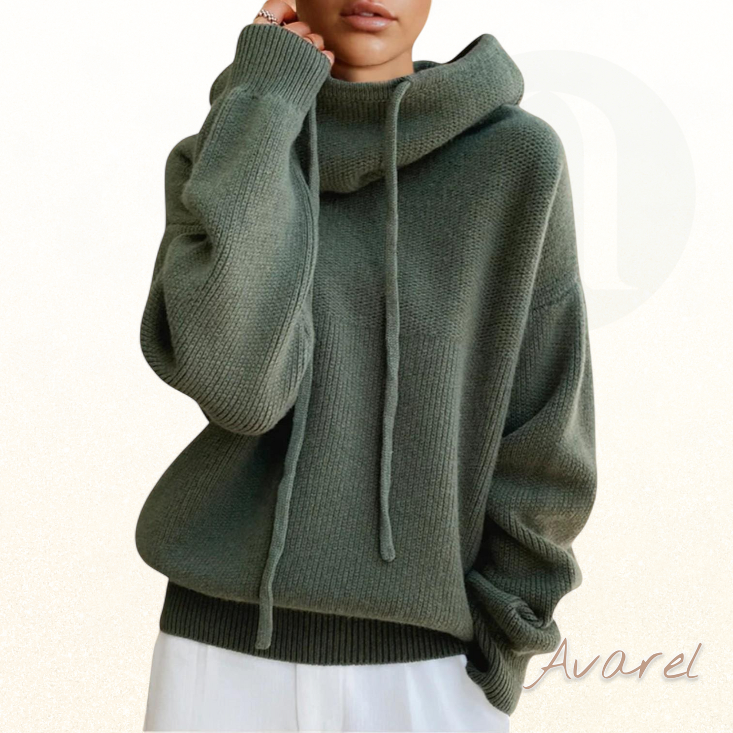 eleganter und bequemer Wollmisch-Pulli mit Seil-Design-Accessoires für einen schicken Look