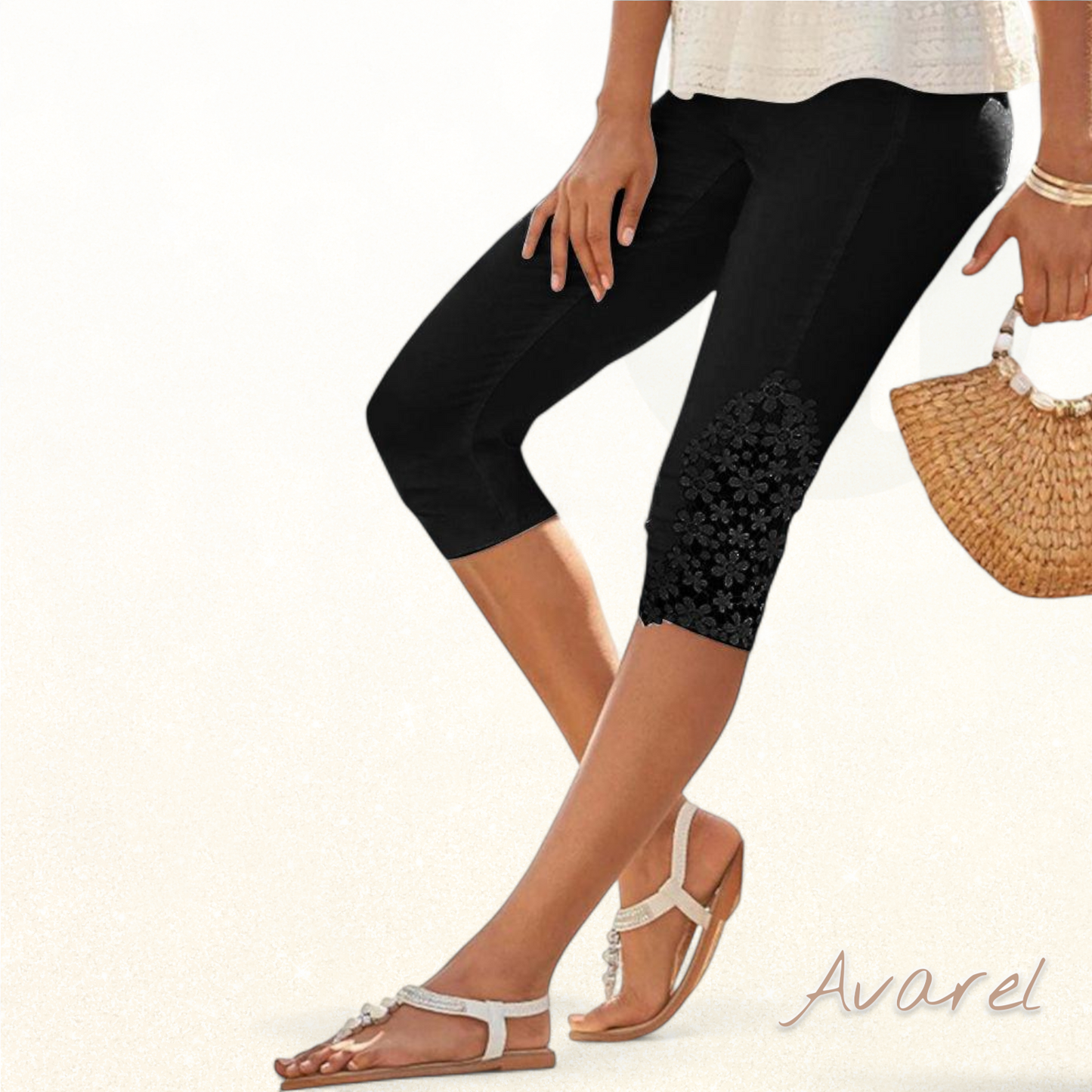 Elegant einfarbigi Hose mit stilvolle Spitznäht – perfekt für jede Anlas