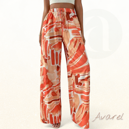 Stilvoll Freizeitshose mit Druckmuster und lockem, weitem Bein