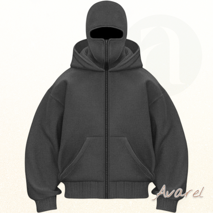 Stylischs Unisex Sweatshirt-Mantel mit Doppelkapuze und praktischem Reißverschluss