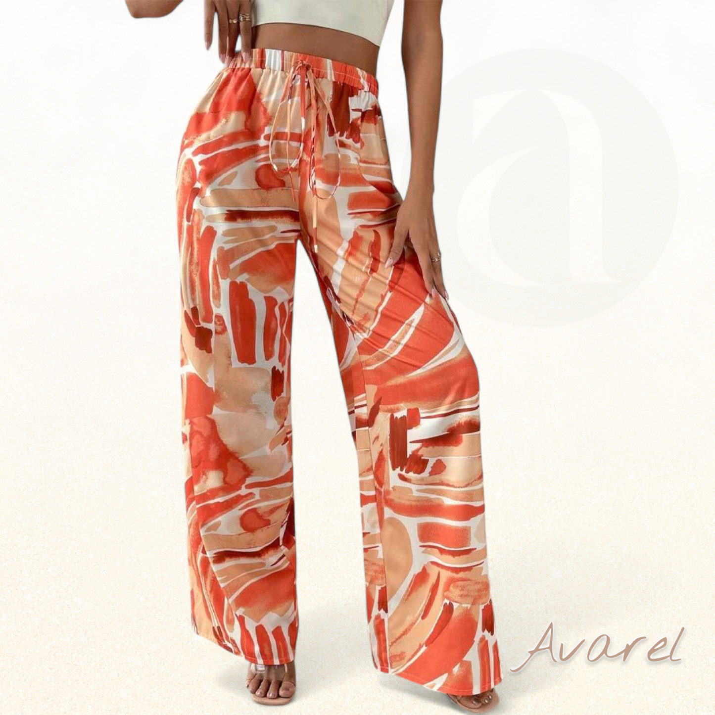 Stilvoll Freizeitshose mit Druckmuster und lockem, weitem Bein