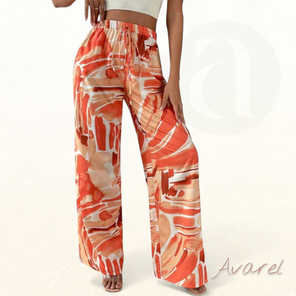 Stilvoll Freizeitshose mit Druckmuster und lockem, weitem Bein