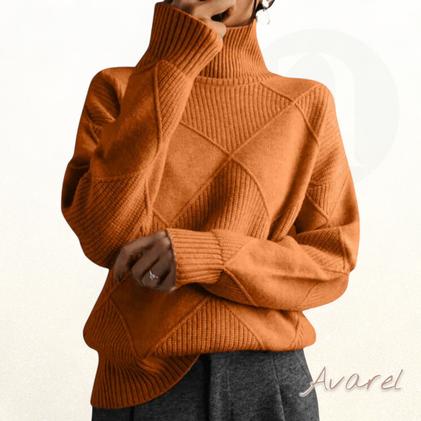 Elegant Luxus- Kaschmir Pullover mit Drehkragen für einen perfekts Stil