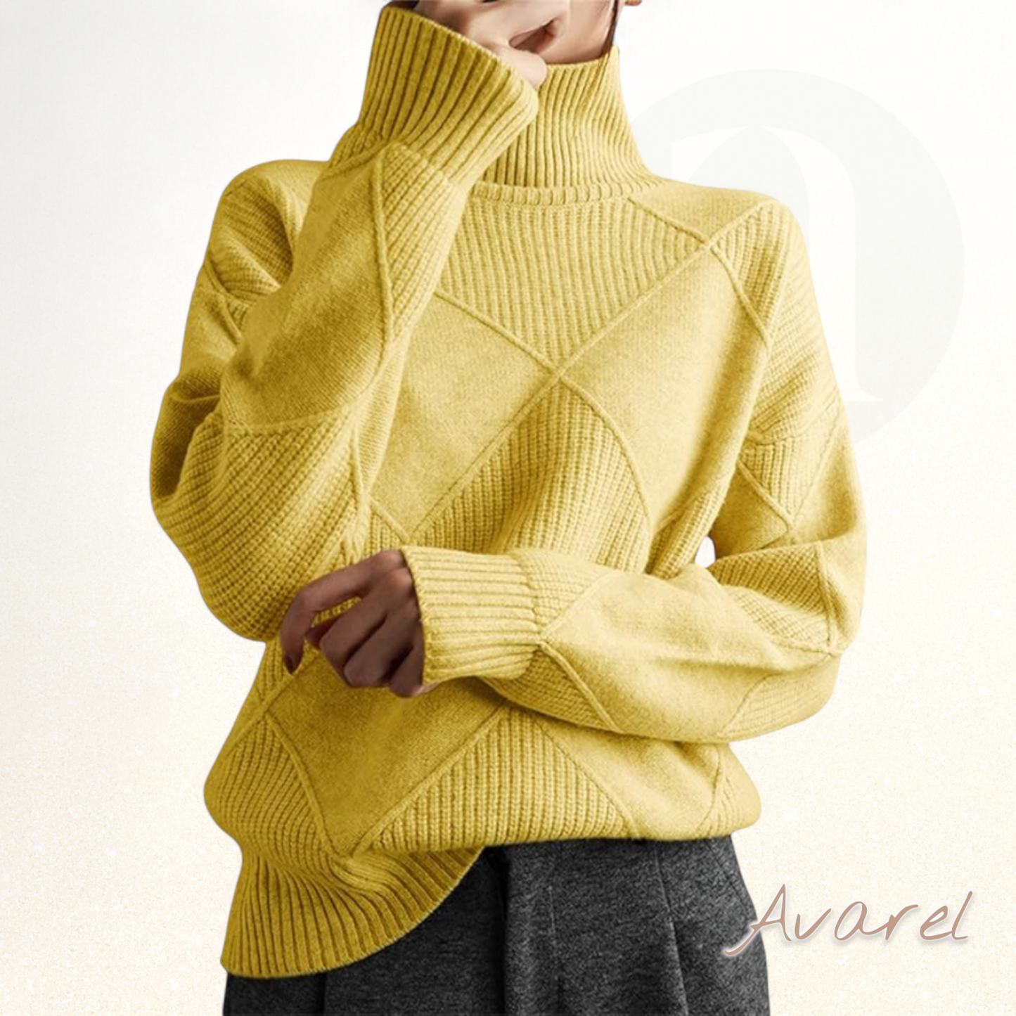 Elegant Luxus- Kaschmir Pullover mit Drehkragen für einen perfekts Stil