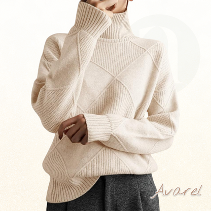 Elegant Luxus- Kaschmir Pullover mit Drehkragen für einen perfekts Stil