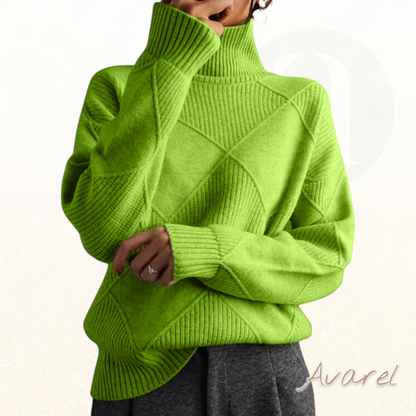 Elegant Luxus- Kaschmir Pullover mit Drehkragen für einen perfekts Stil