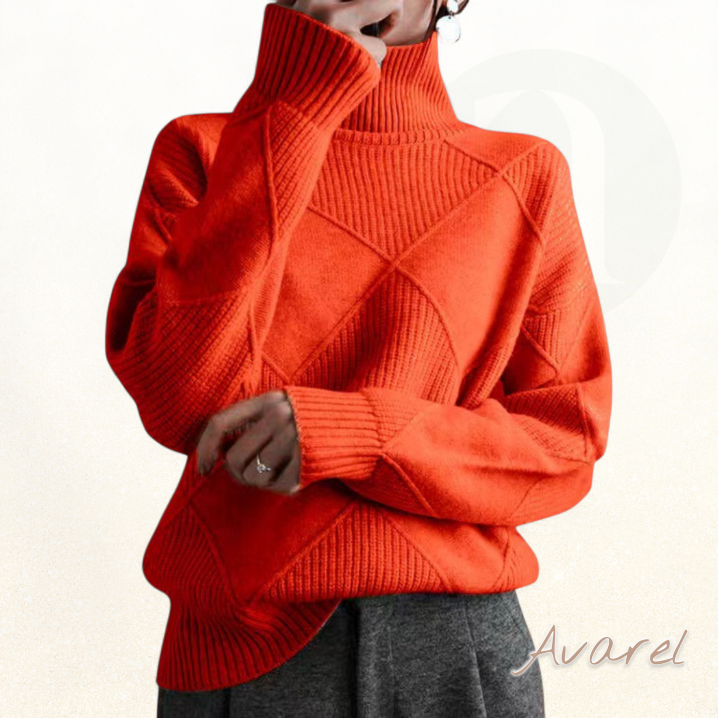 Elegant Luxus- Kaschmir Pullover mit Drehkragen für einen perfekts Stil