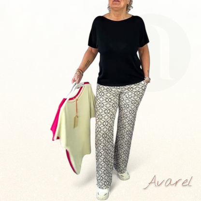 Stylischs einfarbigs Freizeit-T-Shirt mit bequemem Rundhalsausschnitt