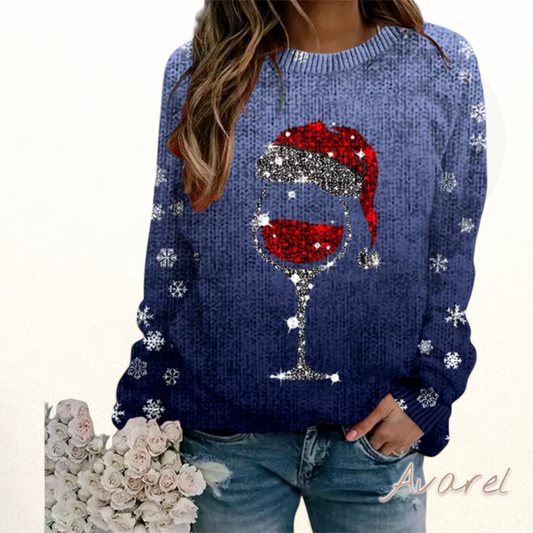 Chick Winter Weihnachtspullover für Damen mit Rundhalsausschnitt – Bequemi und stilvolle Strickware für d festliche Weihnachtssaisong