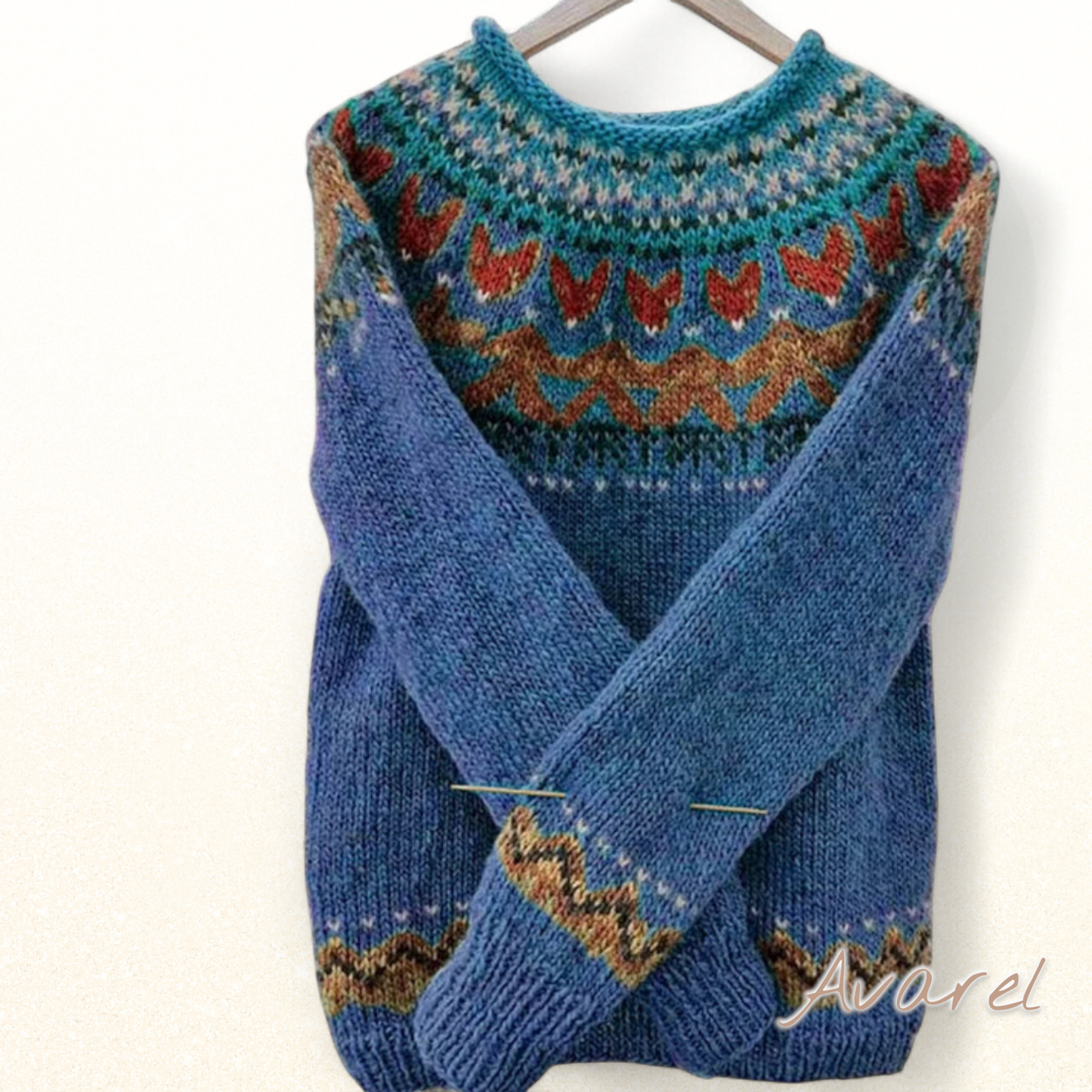 Dame Lång Winter-Chuemli, Rundhals-Design, Komfortabel und Warmer Neuiart