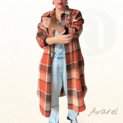 Stylischer kariert Mantel mit Knopf für ne Trendige Look