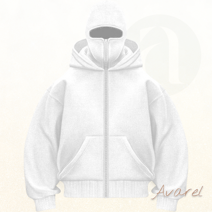 Stylischs Unisex Sweatshirt-Mantel mit Doppelkapuze und praktischem Reißverschluss