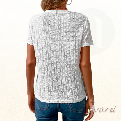 Rundhals-T-Shirt i lebendige Volltonfarb für en alapfige Look