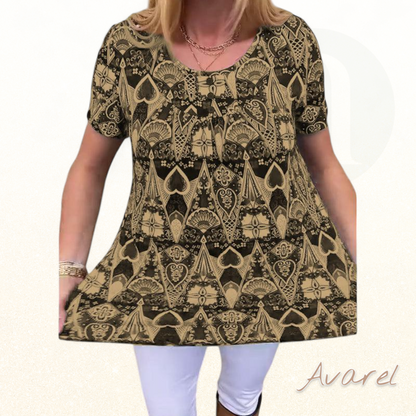 lässigs Retro-T-Shirt mit Rundhalsausschnitt und trendigem Druck