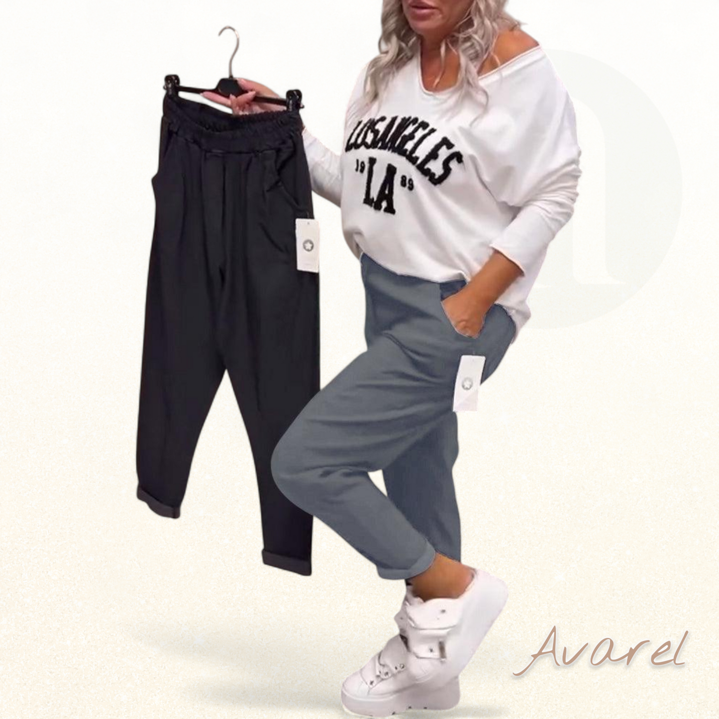 Bequemi, stylisch eiwäbigi Hose mit praktsche Täsche für de Alltag