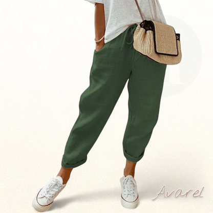 Hose us pure Baumwollstoff in eleganter einfarbige Variante