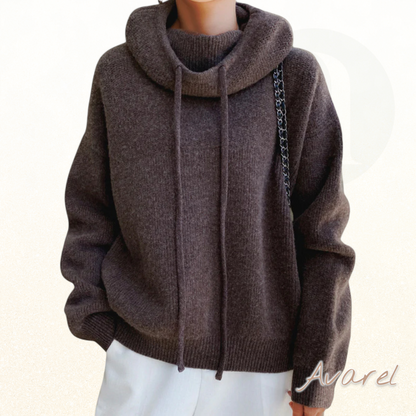 eleganter und bequemer Wollmisch-Pulli mit Seil-Design-Accessoires für einen schicken Look