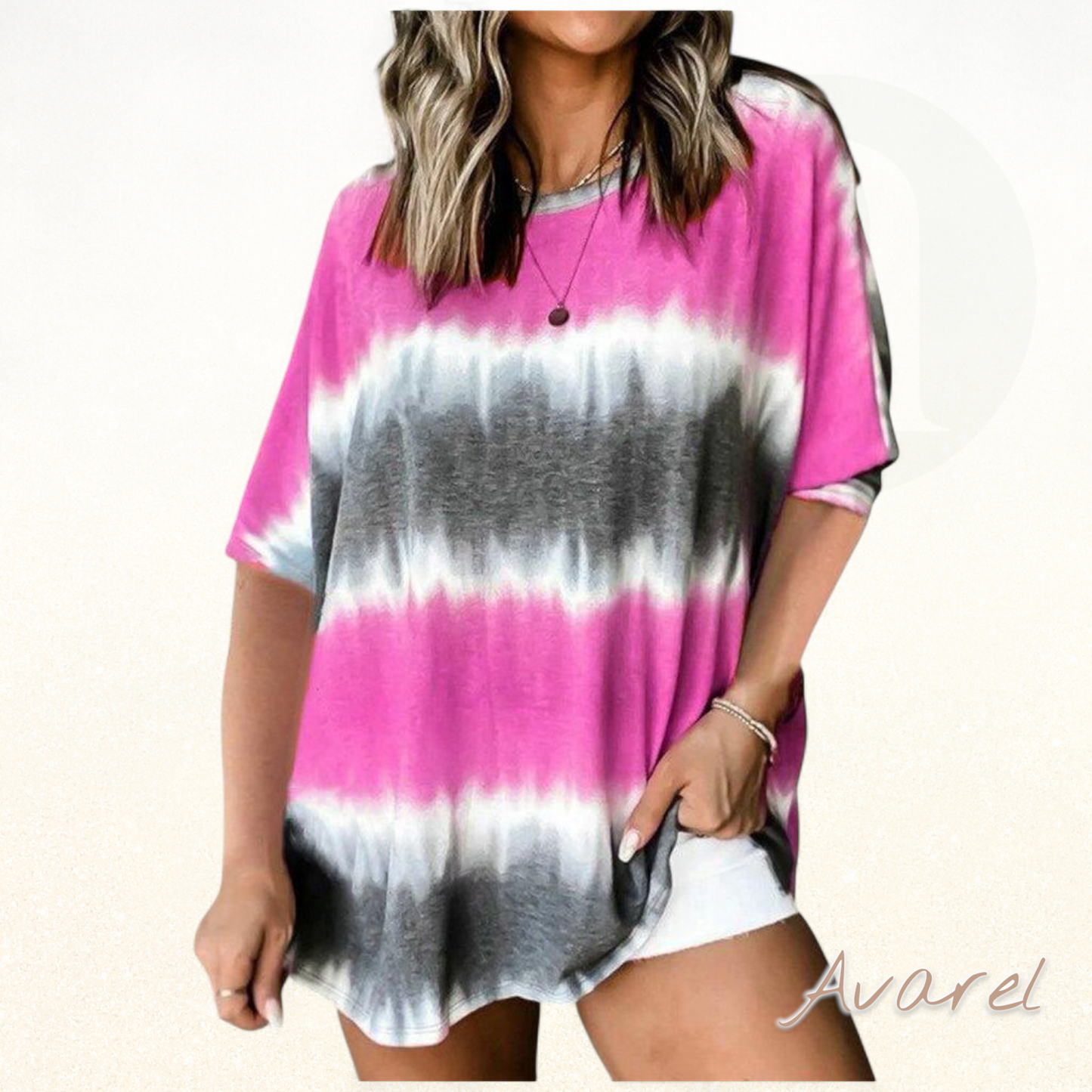 Stylisches Batik-T-Shirt mit churze Ärmel für en trendy Look