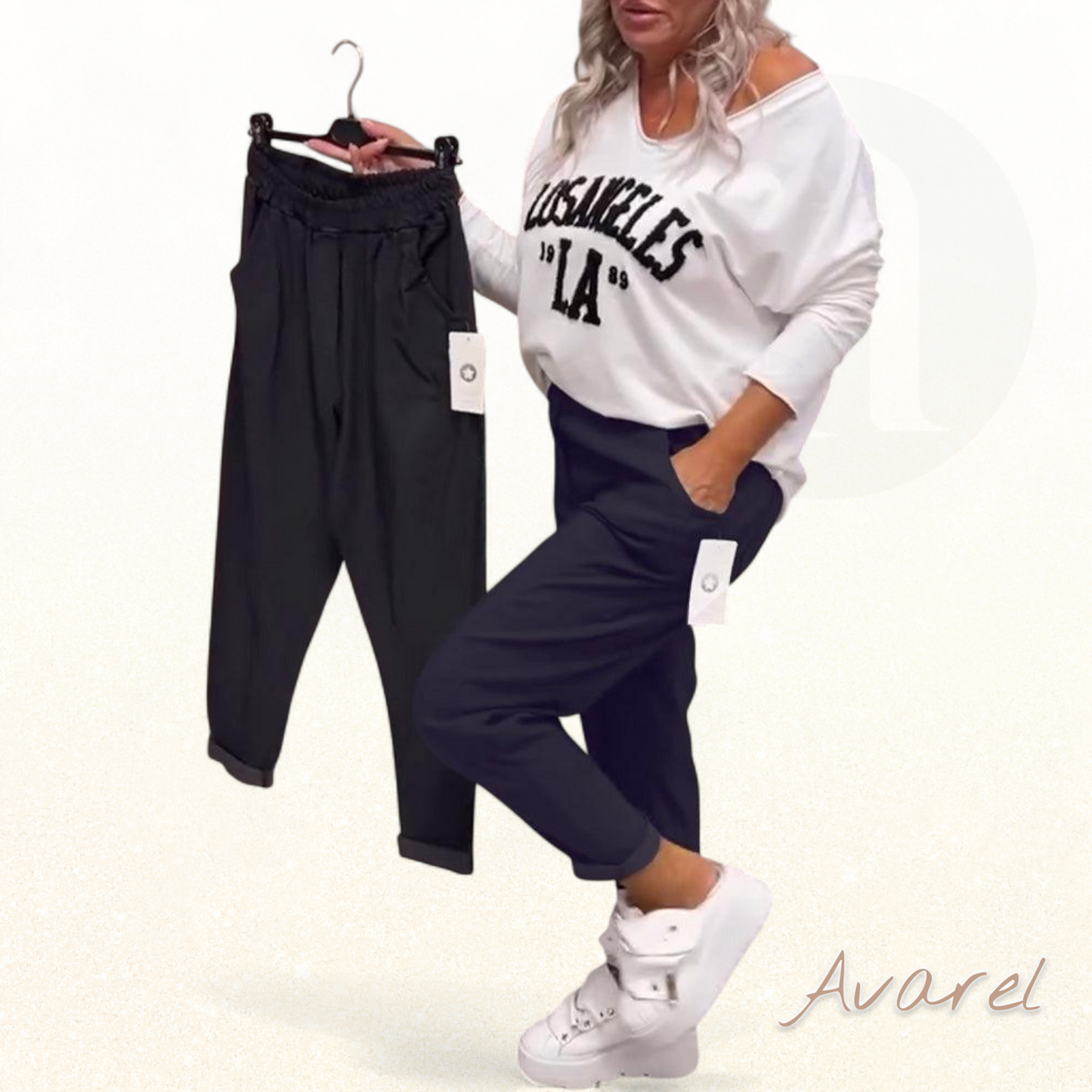 Bequemi, stylisch eiwäbigi Hose mit praktsche Täsche für de Alltag