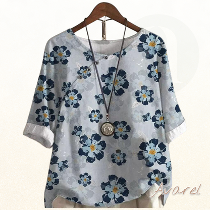 Blumen-T-Shirt mit halve Ärmel – Frühlingshaftes Top für en frische Look