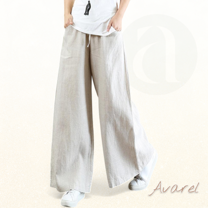 Elegante einfarbigi Hose mit wiitem Bein und hoher Taille für stilvolle Komfort