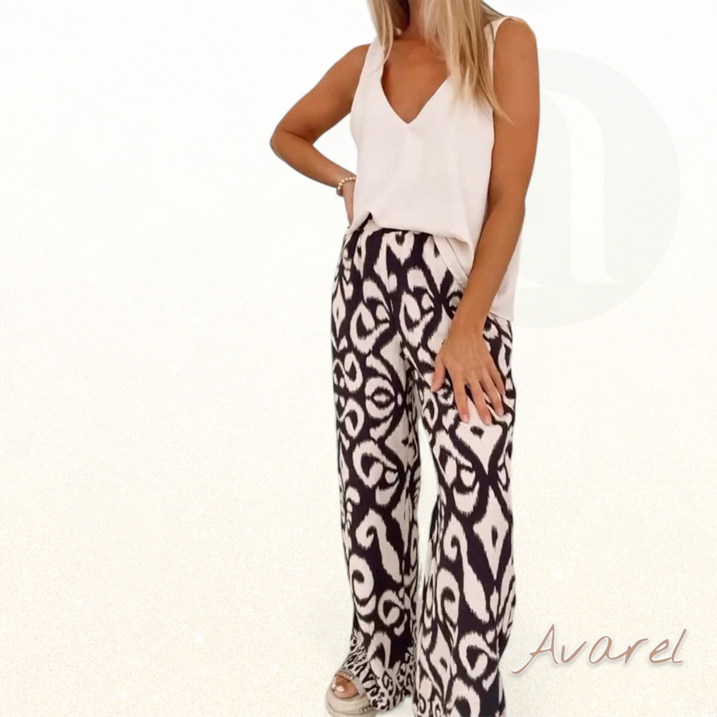 Stylisch Retro-Print Jogginghose mit praktisch Taschen