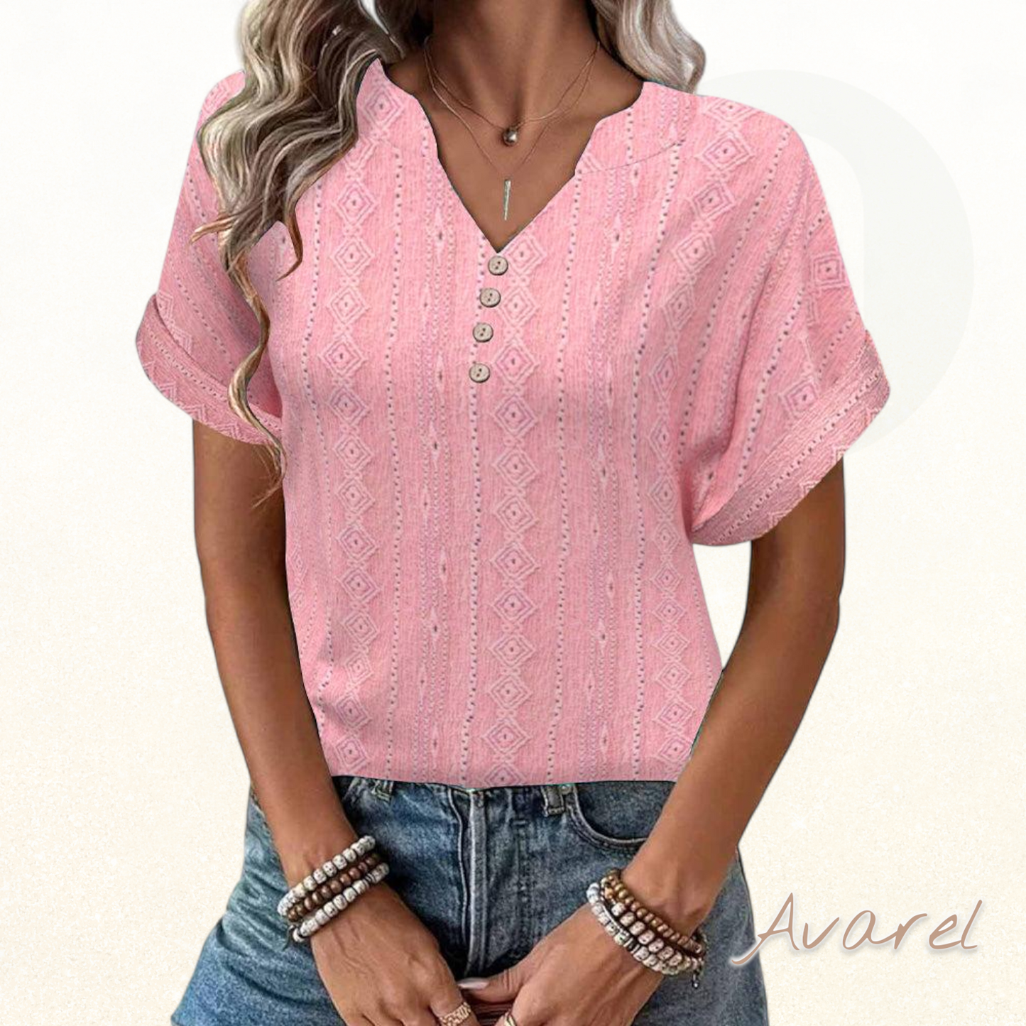 Stilvolles einfarbiges V-Ausschnitt T-Shirt – Lässiger Komfort, Kurzeärmlig