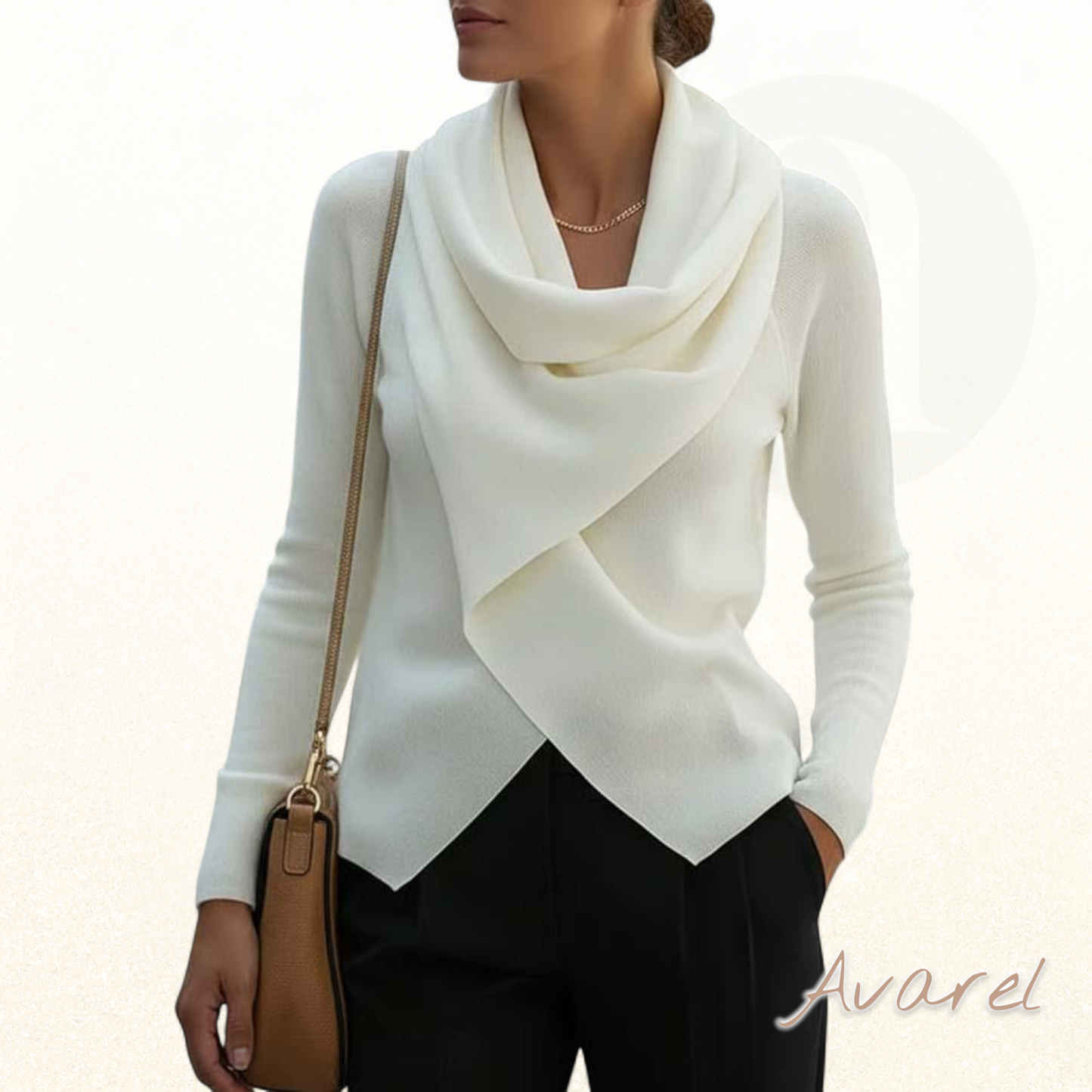 Elegante unregelmässig gestrickti Top mit chline Halse für ne modisch Style