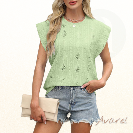 T-Shirt mit einfarbigem Rautenmuster und Weste-Design