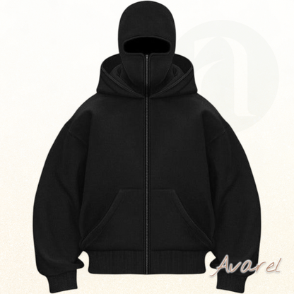 Stylischs Unisex Sweatshirt-Mantel mit Doppelkapuze und praktischem Reißverschluss