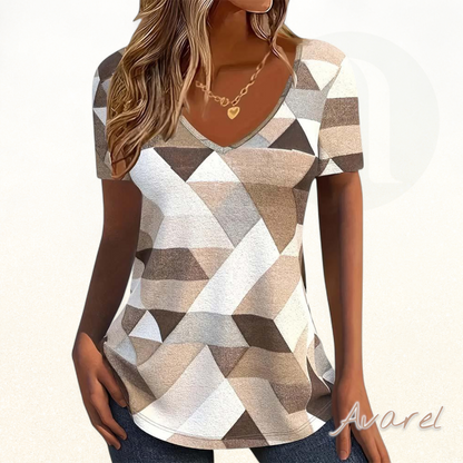 Stylisch T-Shirt mit lässigem Farbblock-Design und modernem U-Ausschnitt