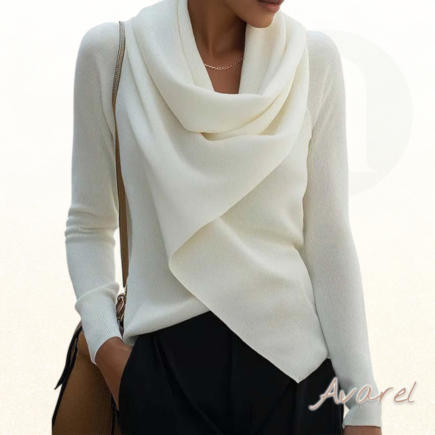 Elegante unregelmässig gestrickti Top mit chline Halse für ne modisch Style