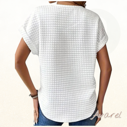 Einfarbiges T-Shirt mit Rundhalsausschnitt und Fledermausärmel - Stilvoller Komfort