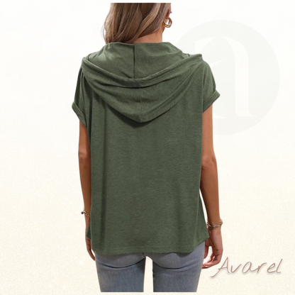 Bequeme Kapuzen-T-Shirt mit Kordelzug und Kurzarm für de lässige Stil