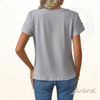 Stylischs Leopardenmuster T-Shirt mit Rundhalsausschnitt und Farbakzent