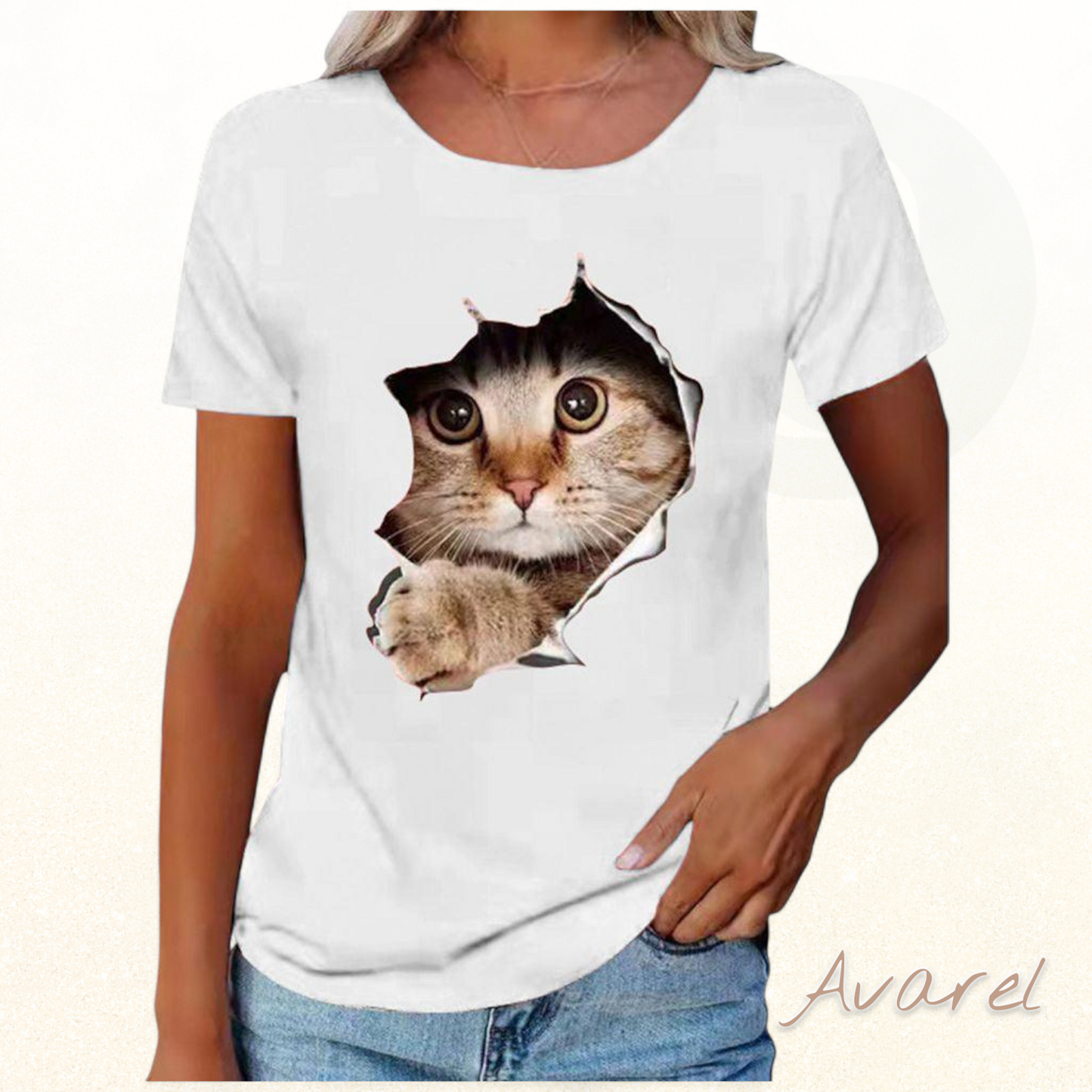 Stylisch T-Shirt mit einzigartigem zerrissene Chatz-Print