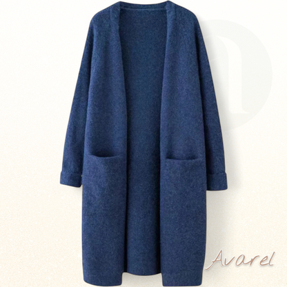 Damen warmer gestrickter lange und elegante Jacke für Winter — das perfekte Zusammespiel vo Gemüet und Stil